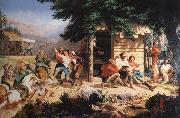Nahl, Charles Christian Sunday Morning in the Mines oil painting